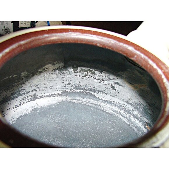 1970 JMP Enamelware Tea Kettle Water Kettle MCM Fruit Design Orange Brown Yellow - Picture 9 of 12